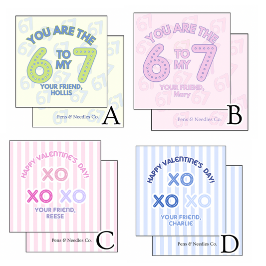 2” Circle Valentine Stickers