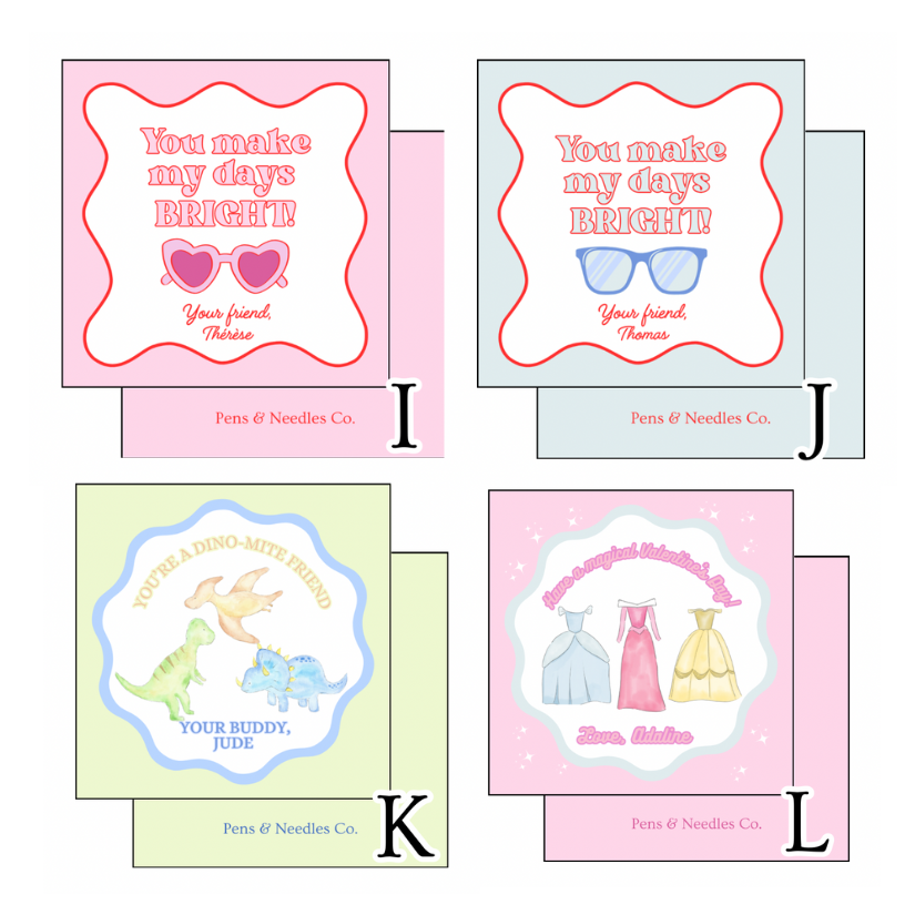 2” Circle Valentine Stickers