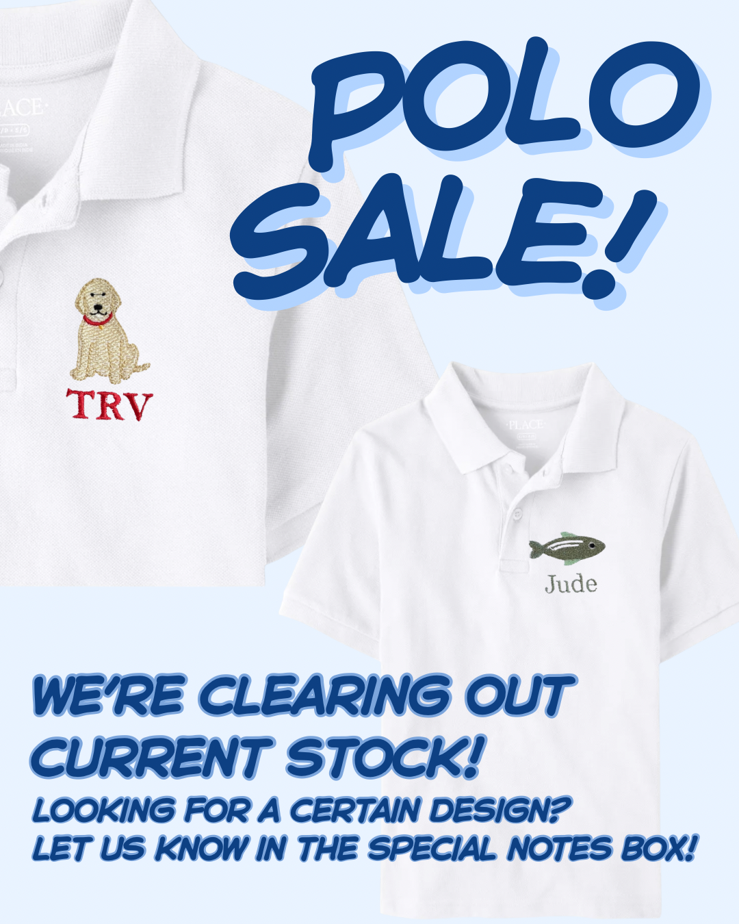 SALE Embroidered Polo Shirt