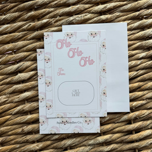 Pink Santa Gift Card Holder