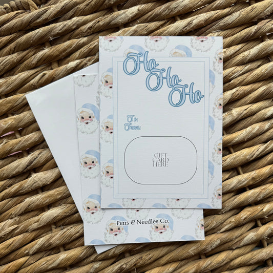 Blue Santa Gift Card Holder