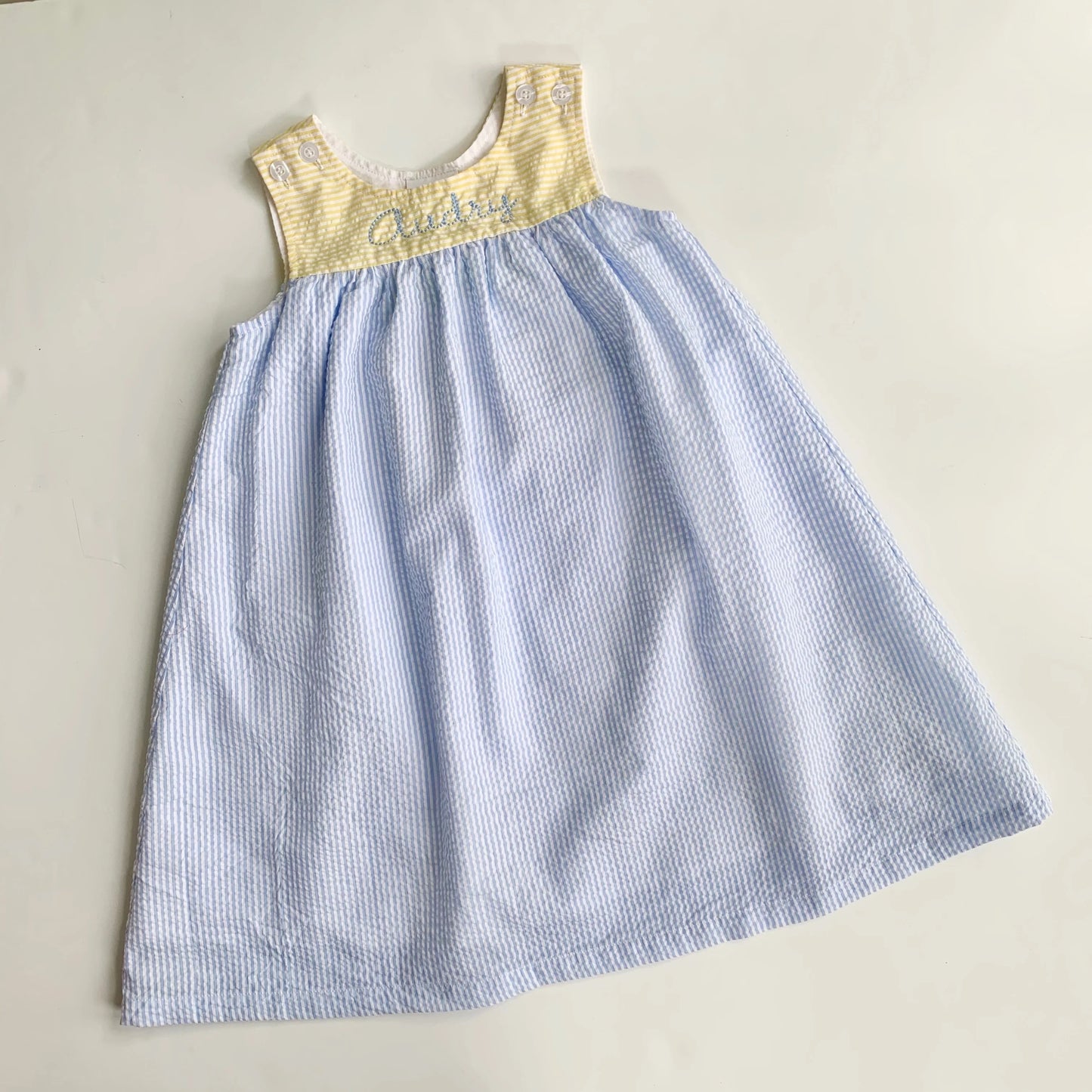 Stitch & Save: P&N Sale- Girls Seersucker Dress (Runs Long)