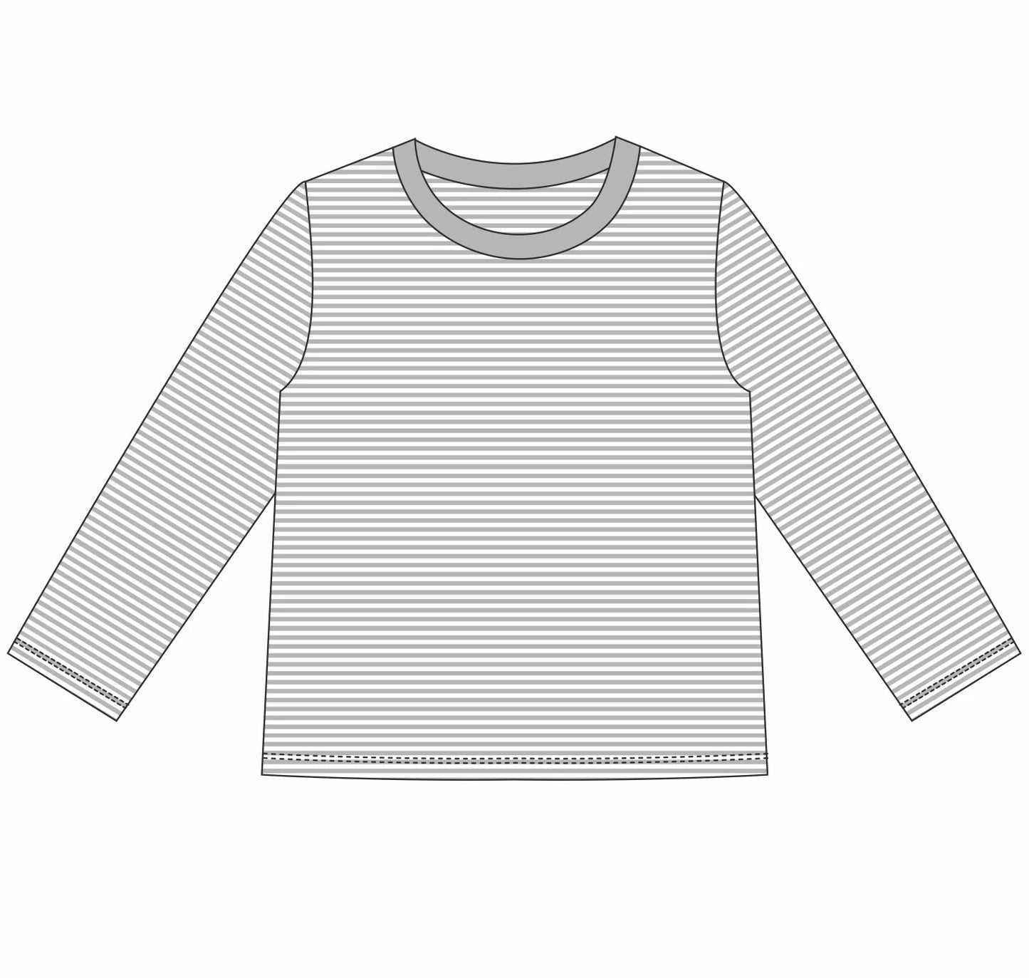 Striped Crewneck Long Sleeve Tee