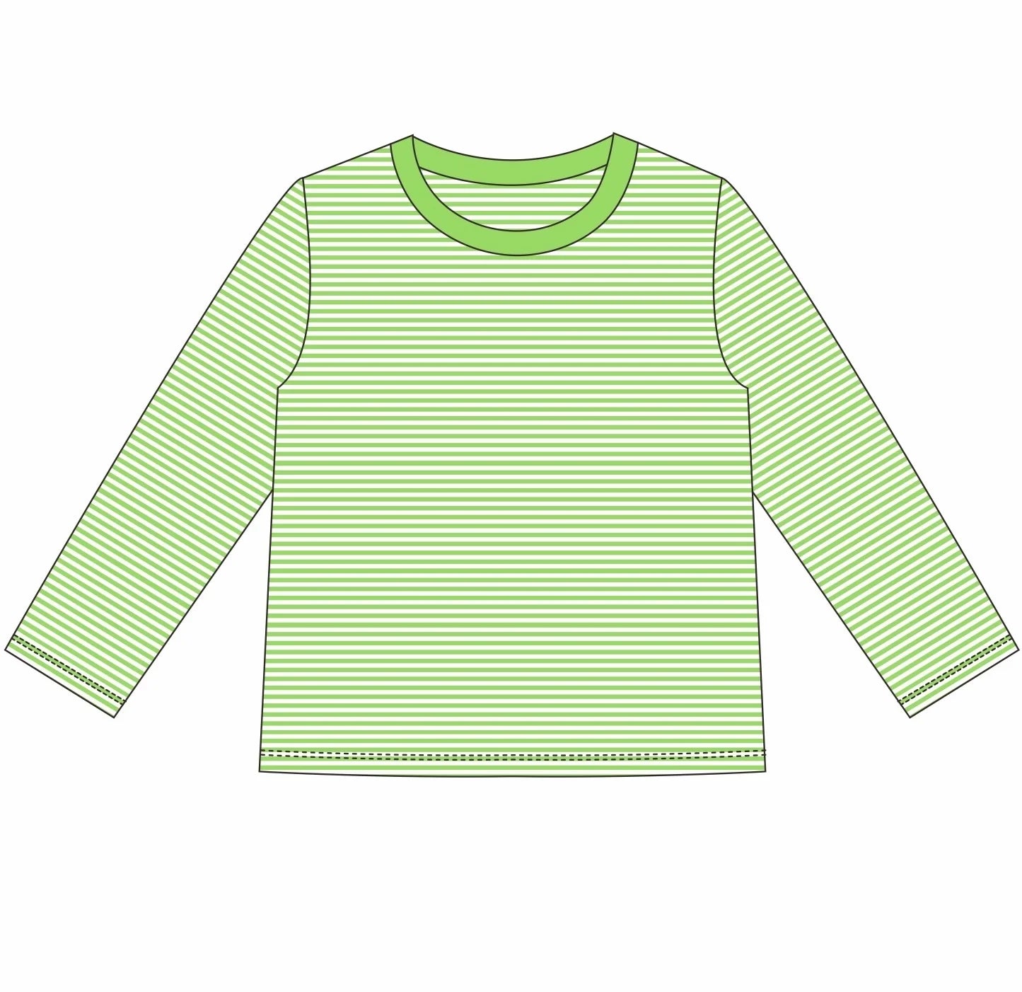 Striped Crewneck Long Sleeve Tee