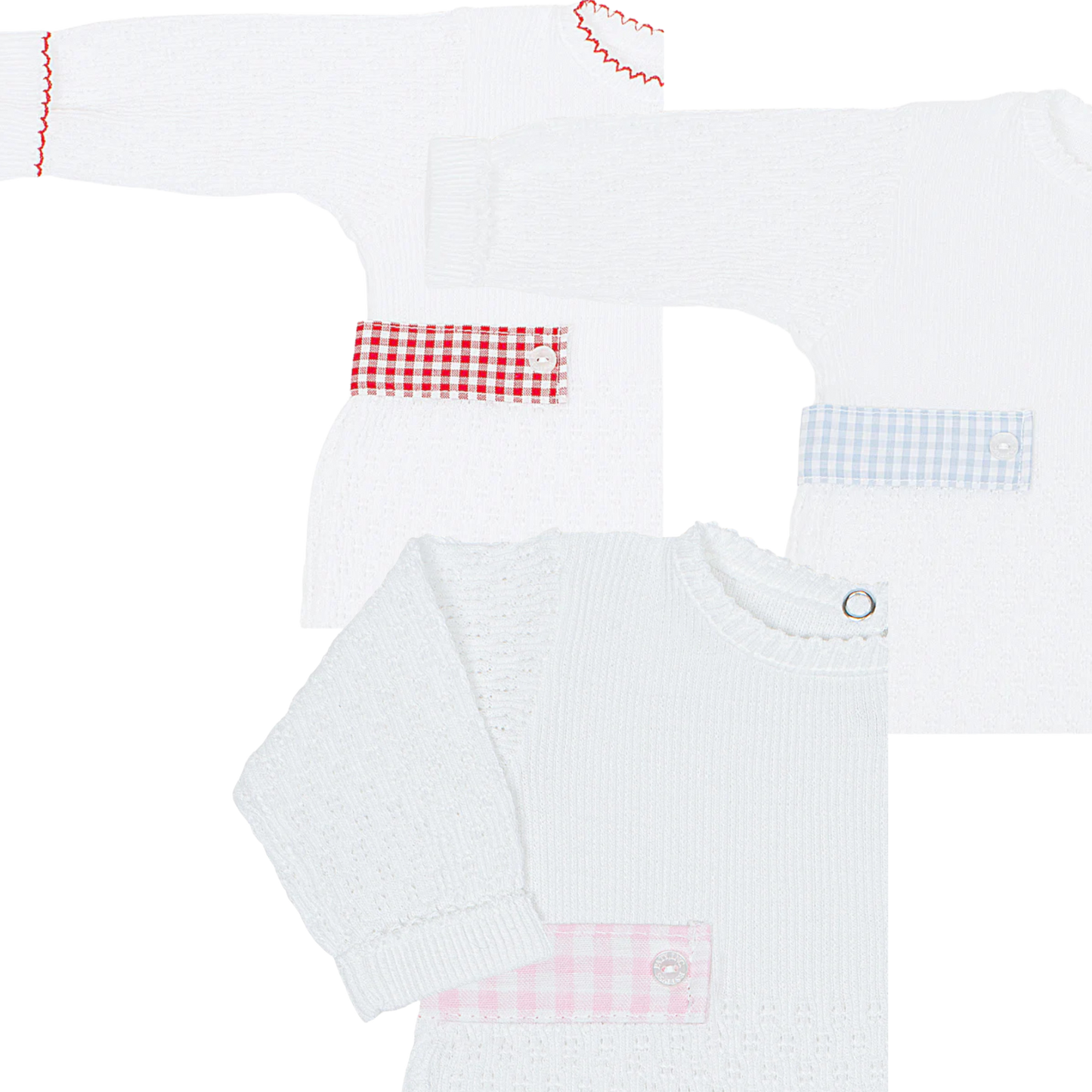 Paty Knit Romper, Gingham Tabs #166LSGHM- Fall Preorder