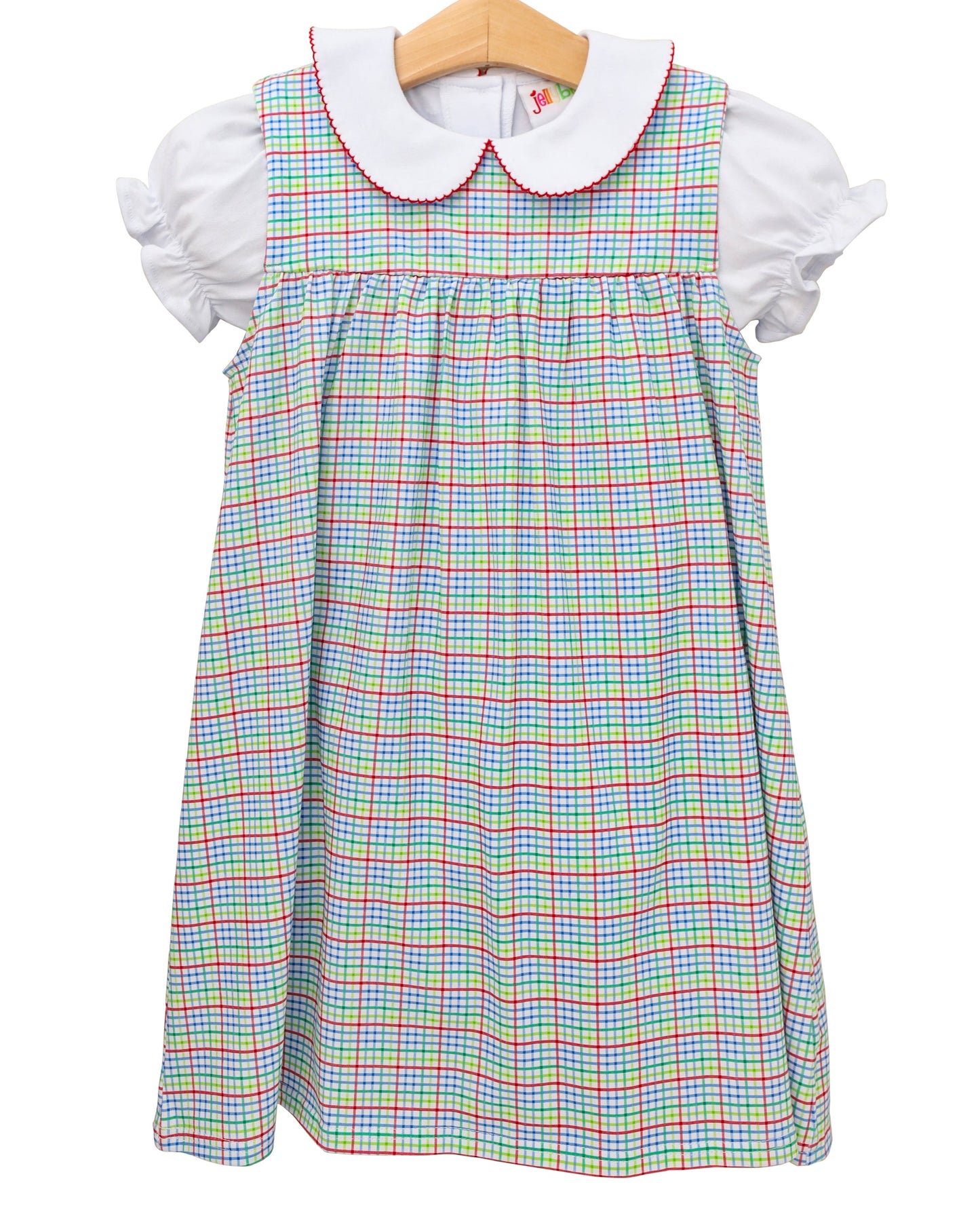 Jellybean Primary Plaid Jumper Set