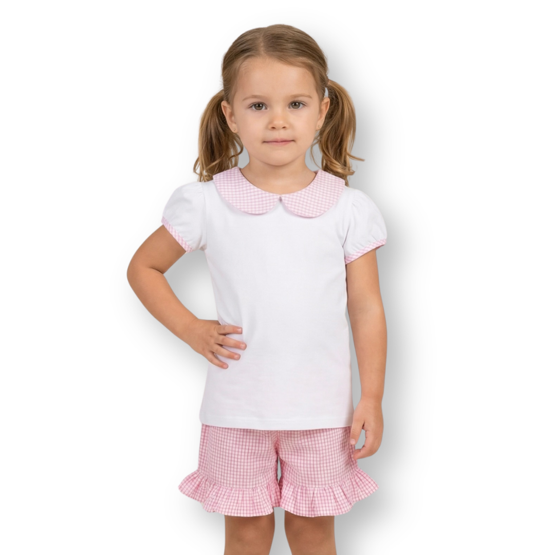 Stitch & Save: P&N Sale-Pink Gingham Peter Pan Collar